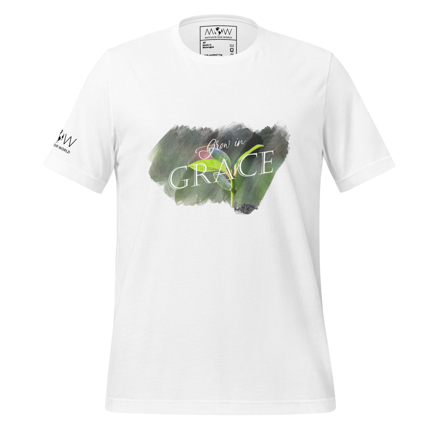 Grow in Grace - Plant Growth Men's Motivational White T-Shirt 