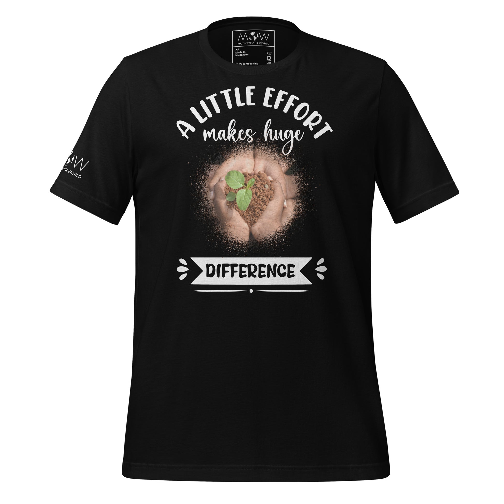 "Growth Through Unity" Men's Motivational Black T-Shirt