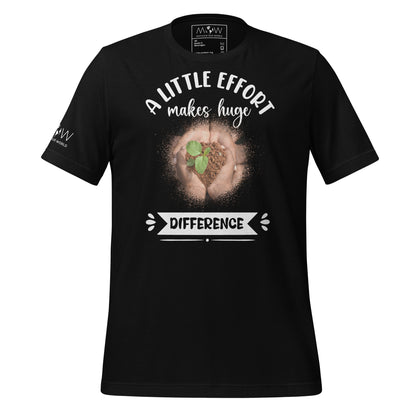 "Growth Through Unity" Men's Motivational Black T-Shirt