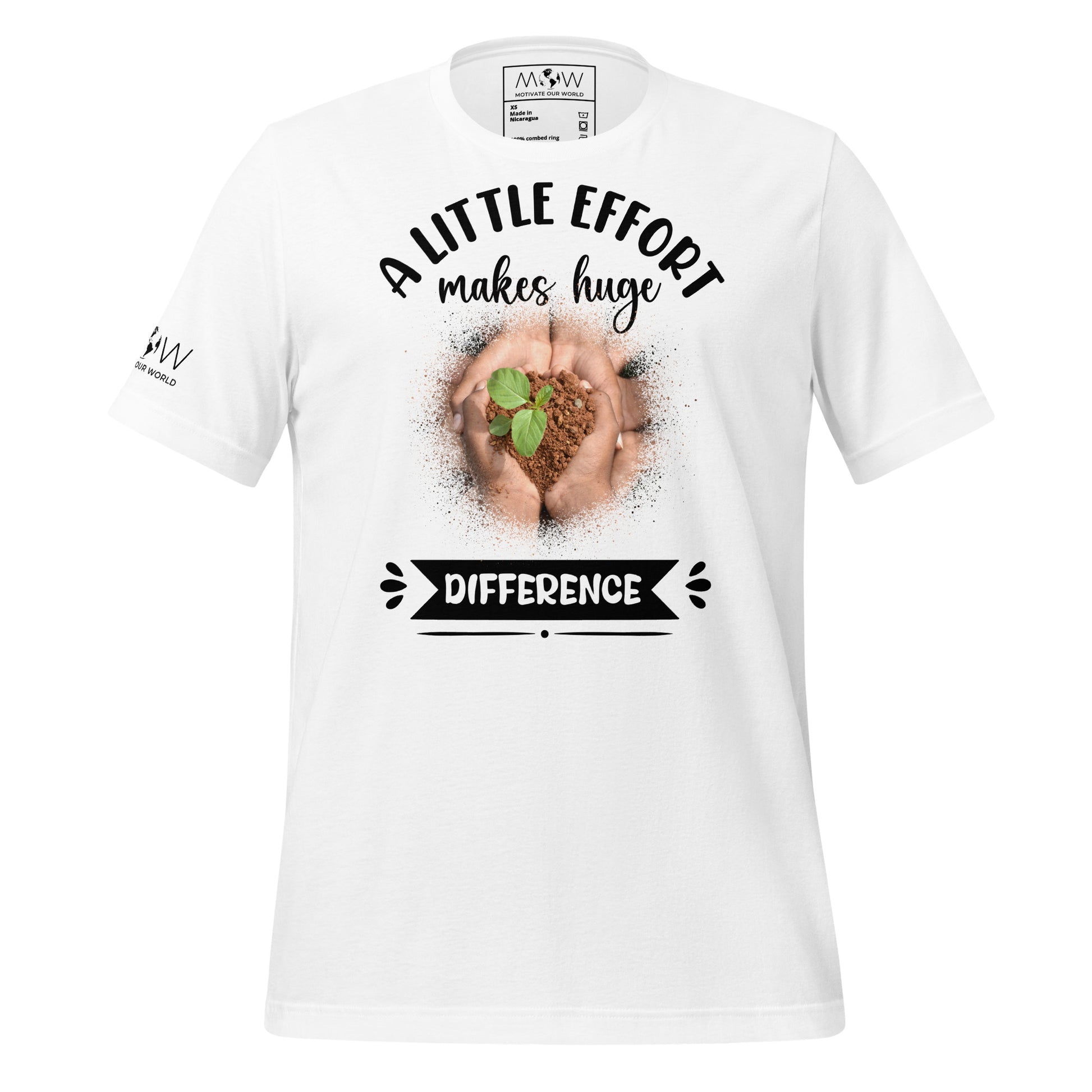 "Growth Through Unity" Men's Motivational White T-Shirt
