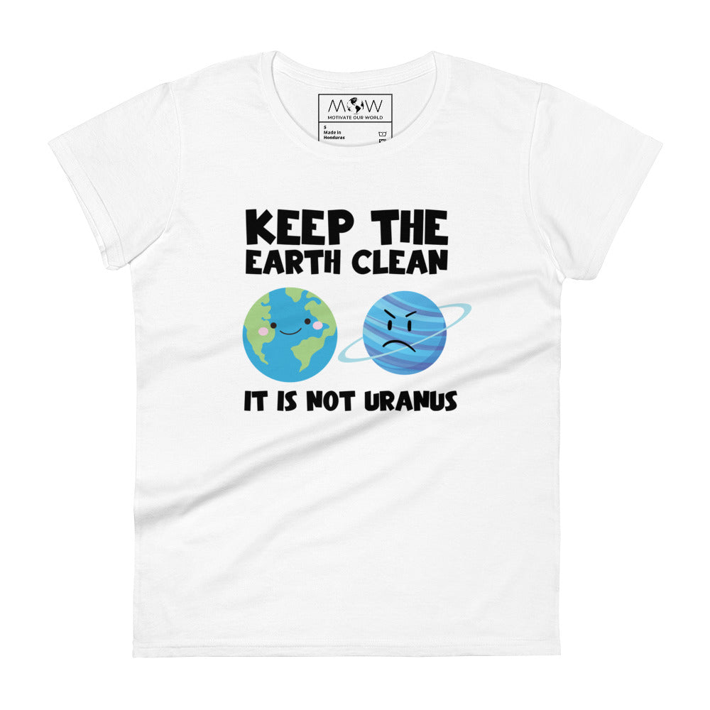 Happy Earth, Grumpy Planet Women’s Motivational White T-Shirt