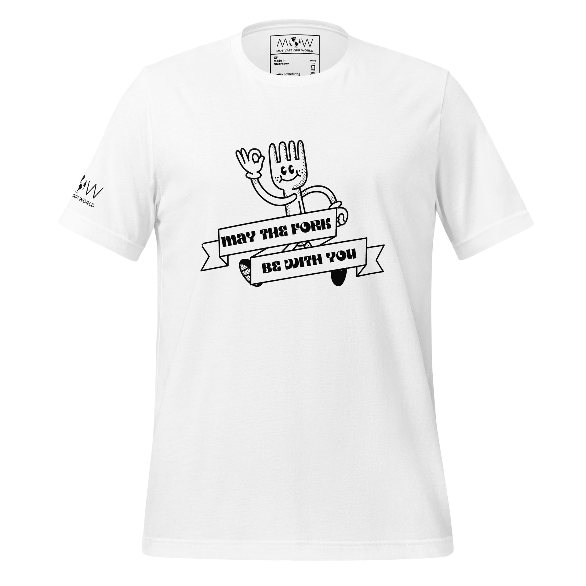 Happy Fork Men's Motivational White T-Shirt