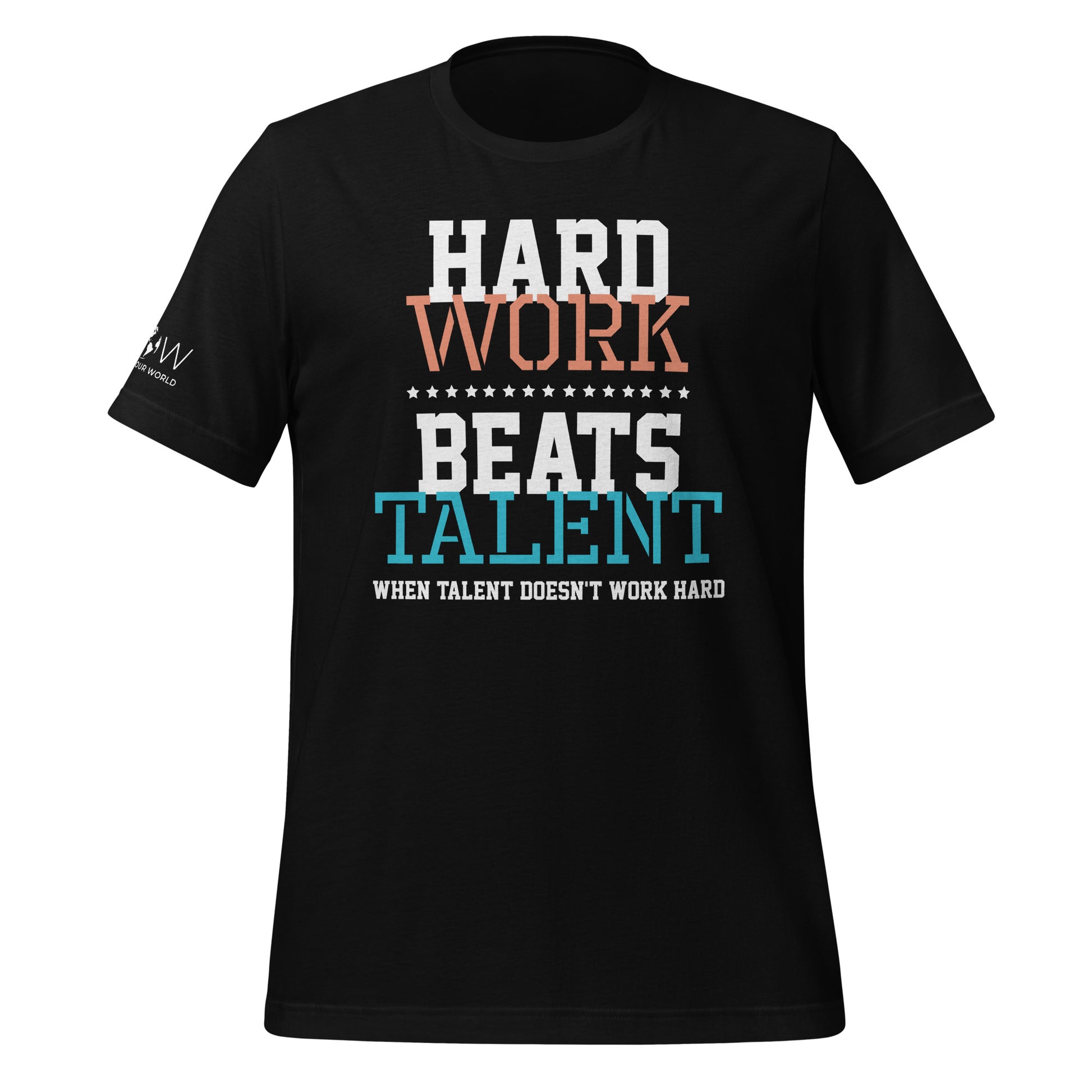 Hard Work Beats Talent Men's Motivational Black T-Shirt