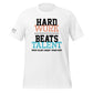 Hard Work Beats Talent Men's Motivational White T-Shirt