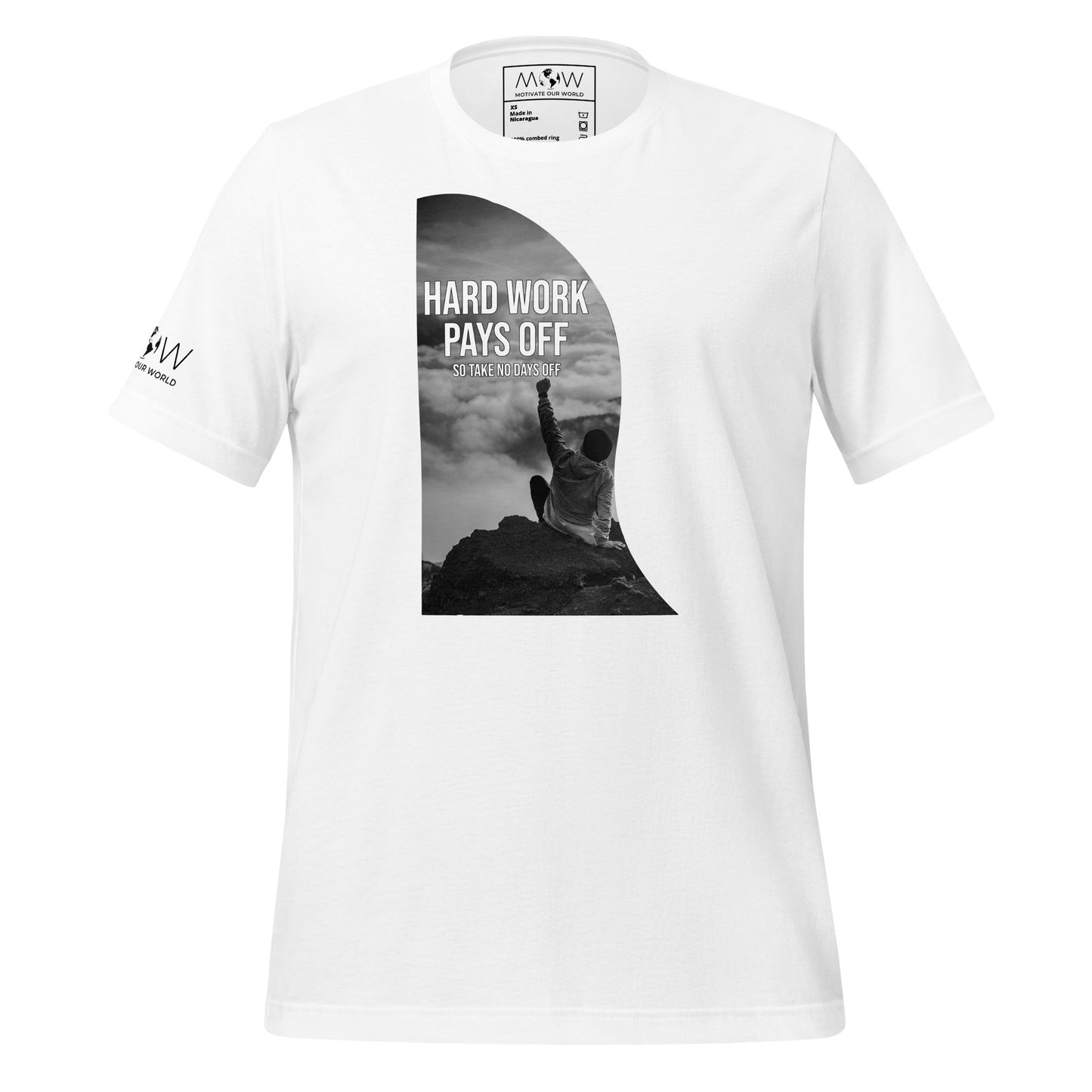 Hard Work Pays Off Men's Motivational White T-Shirt