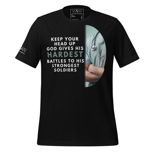 Hardest Battles Strongest Soldiers – Doctor Edition Black Motivational Men's T-Shirt
