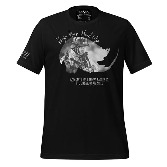 Hardest Battles Strongest Soldiers – Firefighter Edition Black Motivational Men's T-Shirt