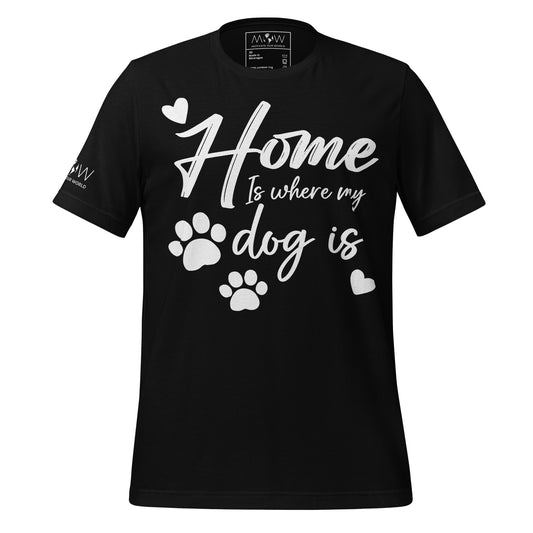 Home Is Where My Dog Is - Playful Pawprints Black Motivational Men's T-Shirt