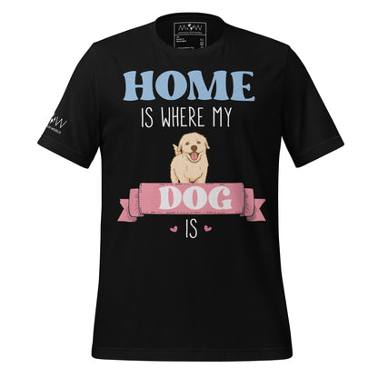 Home Is Where My Dog Is Black Motivational Men's T-Shirt