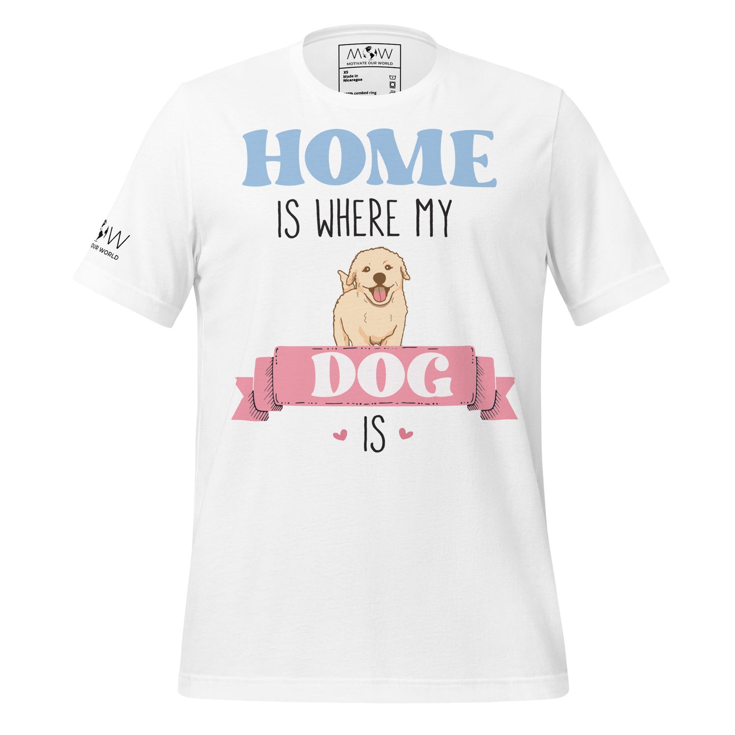 Home Is Where My Dog Is White Motivational Men's T-Shirt