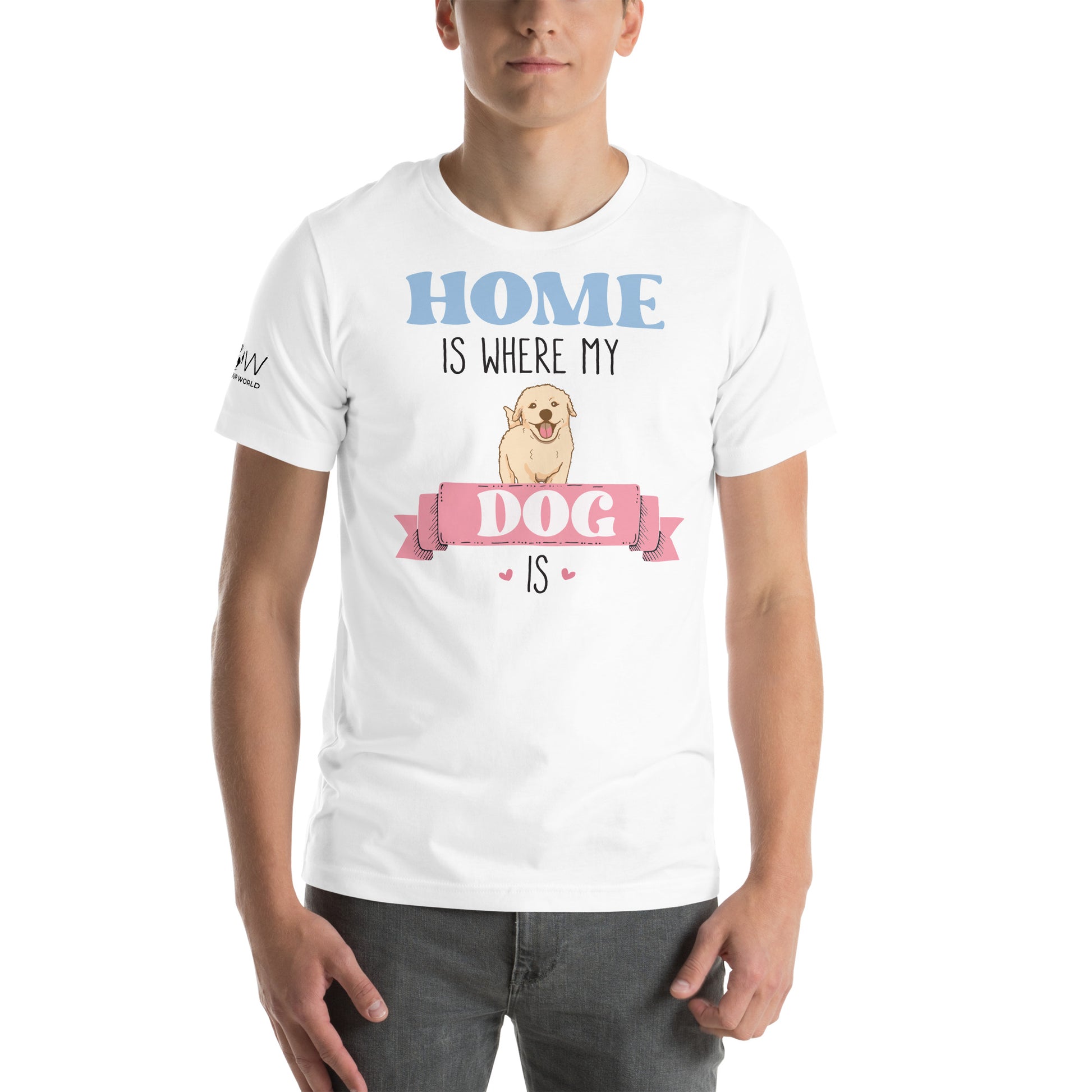 Home Is Where My Dog Is White Motivational Men's T-Shirt Lifestyle