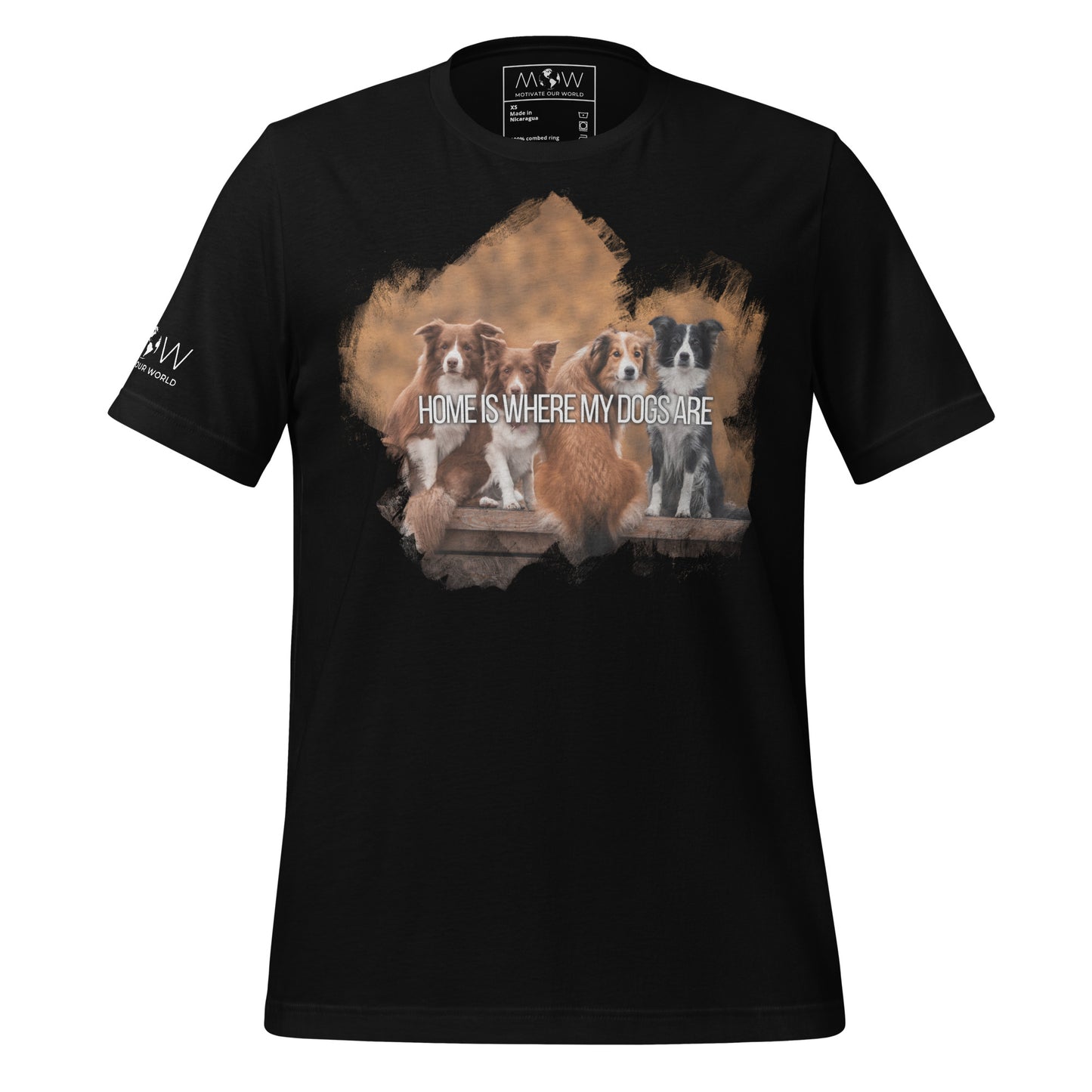 "Home Is Where My Dogs Are - Pet Lovers Black Motivational Men's T-Shirt