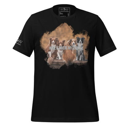 "Home Is Where My Dogs Are - Pet Lovers Black Motivational Men's T-Shirt