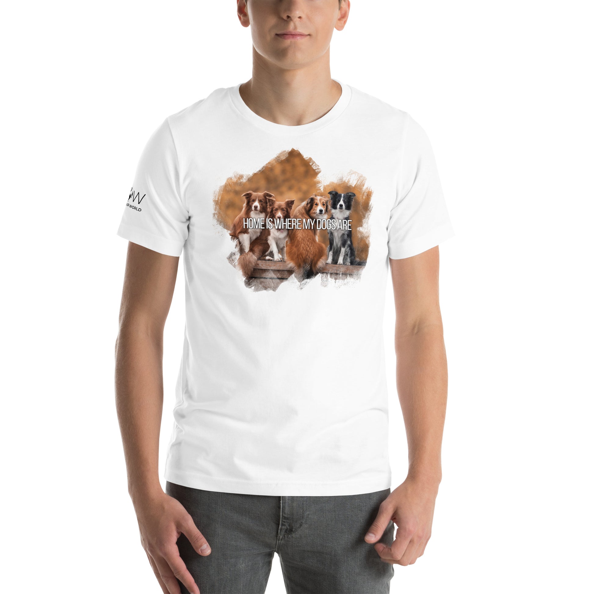 "Home Is Where My Dogs Are - Pet Lovers White Motivational Men's T-Shirt