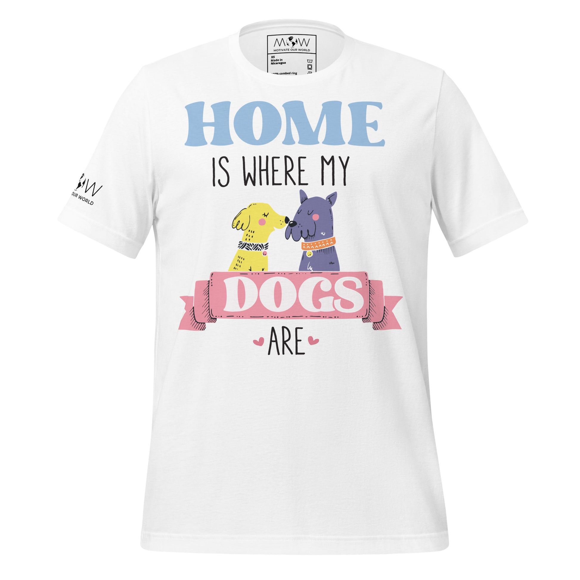 Home Is Where My Dogs Are White Motivational Men's T-Shirt