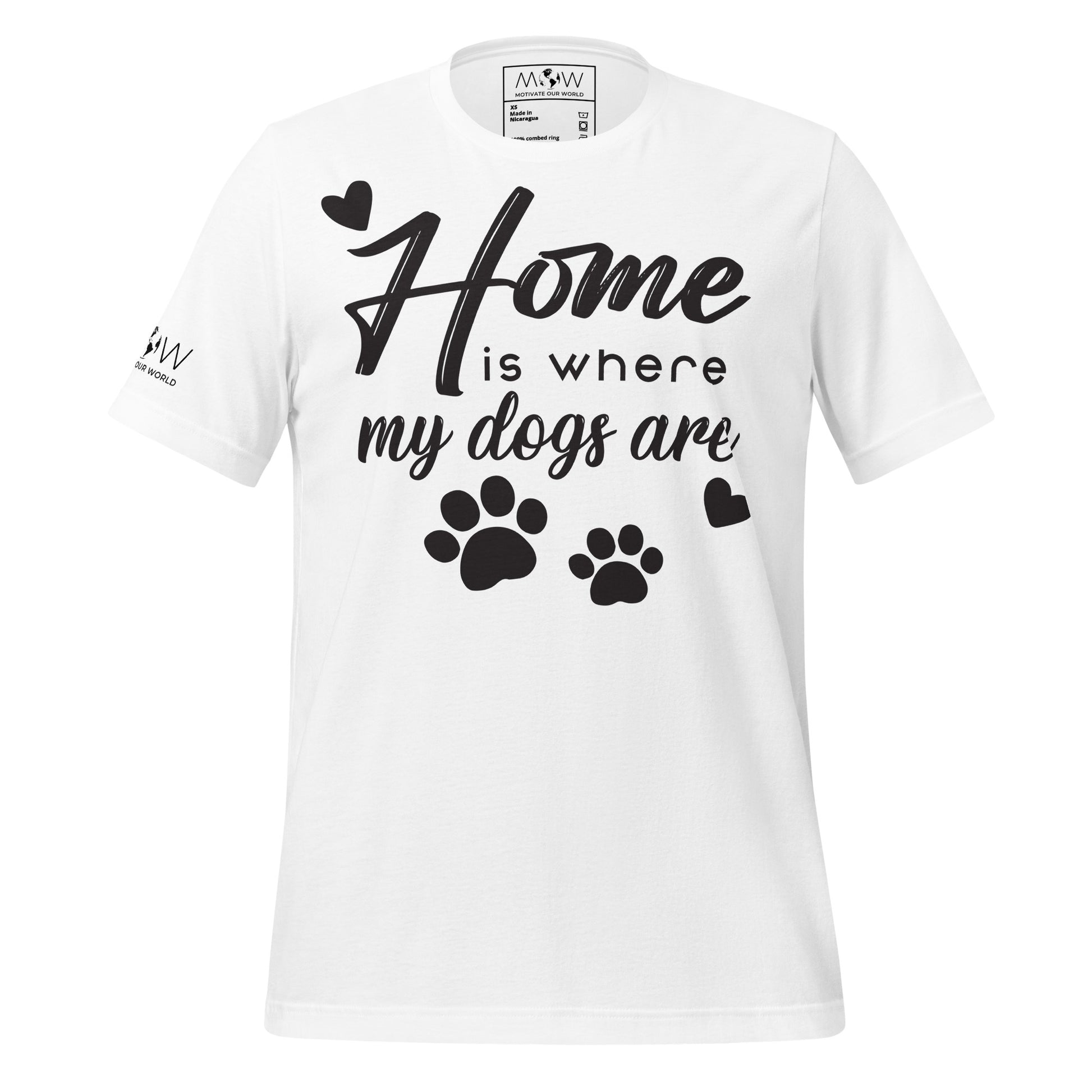 Home Is Where My Dogs White Motivational Men's T-Shirt