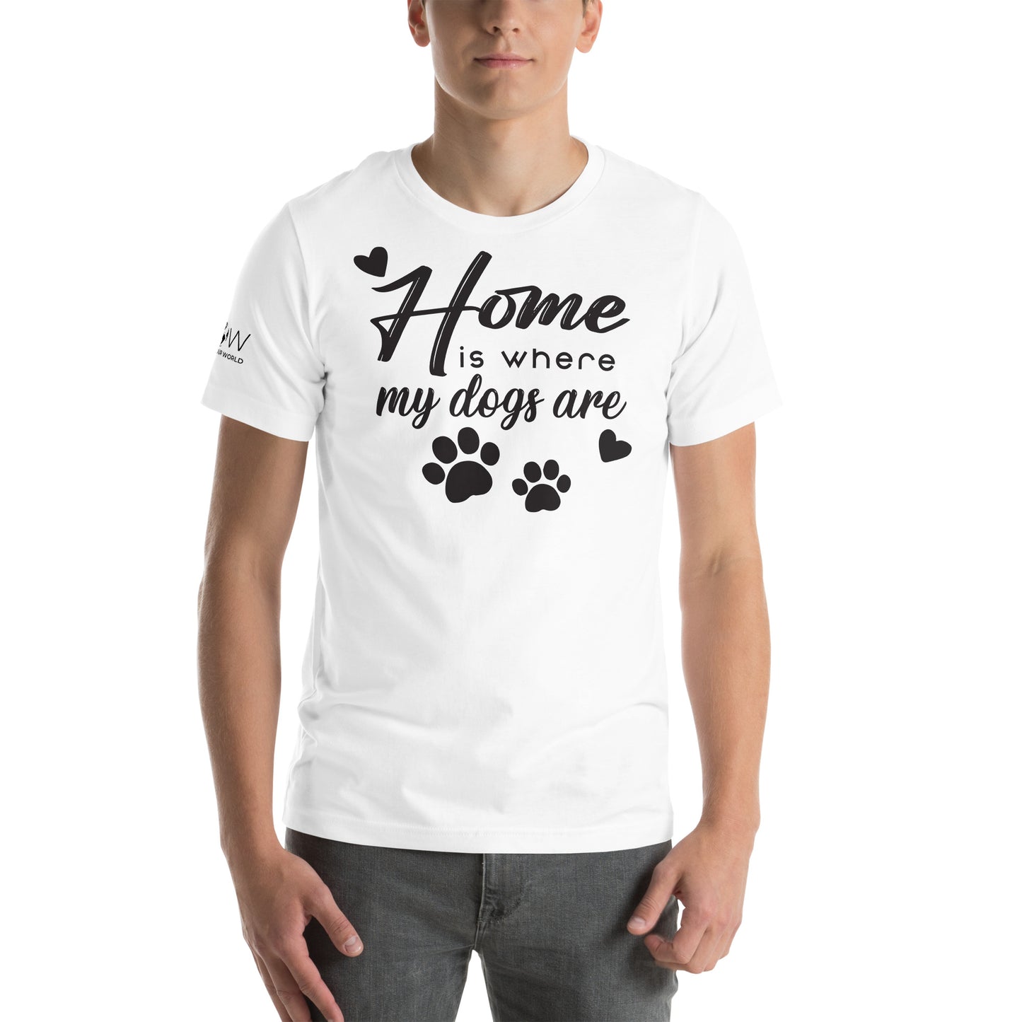 Home Is Where My Dogs White Motivational Men's T-Shirt