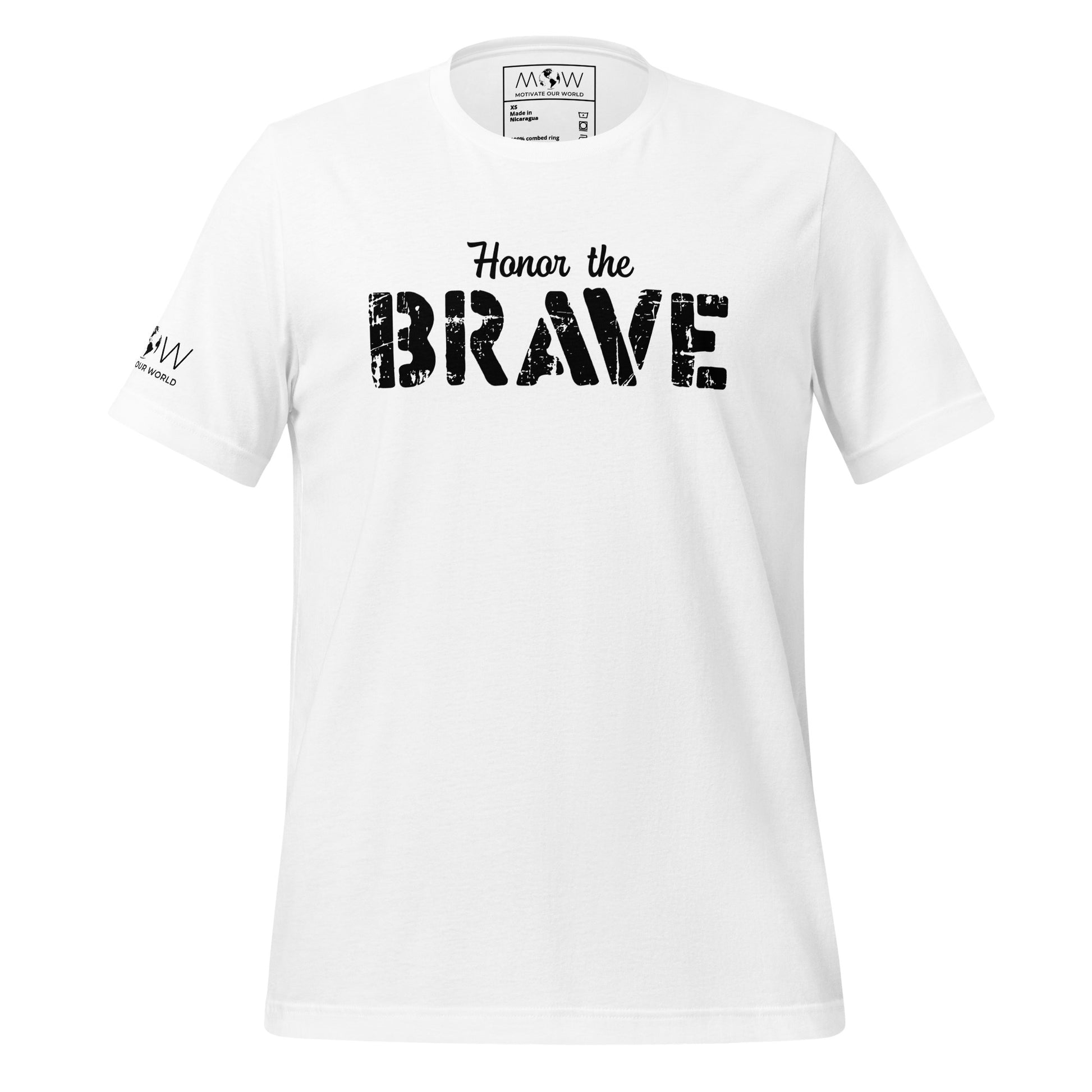 Honor the Brave III Men's Motivational White  T-Shirt