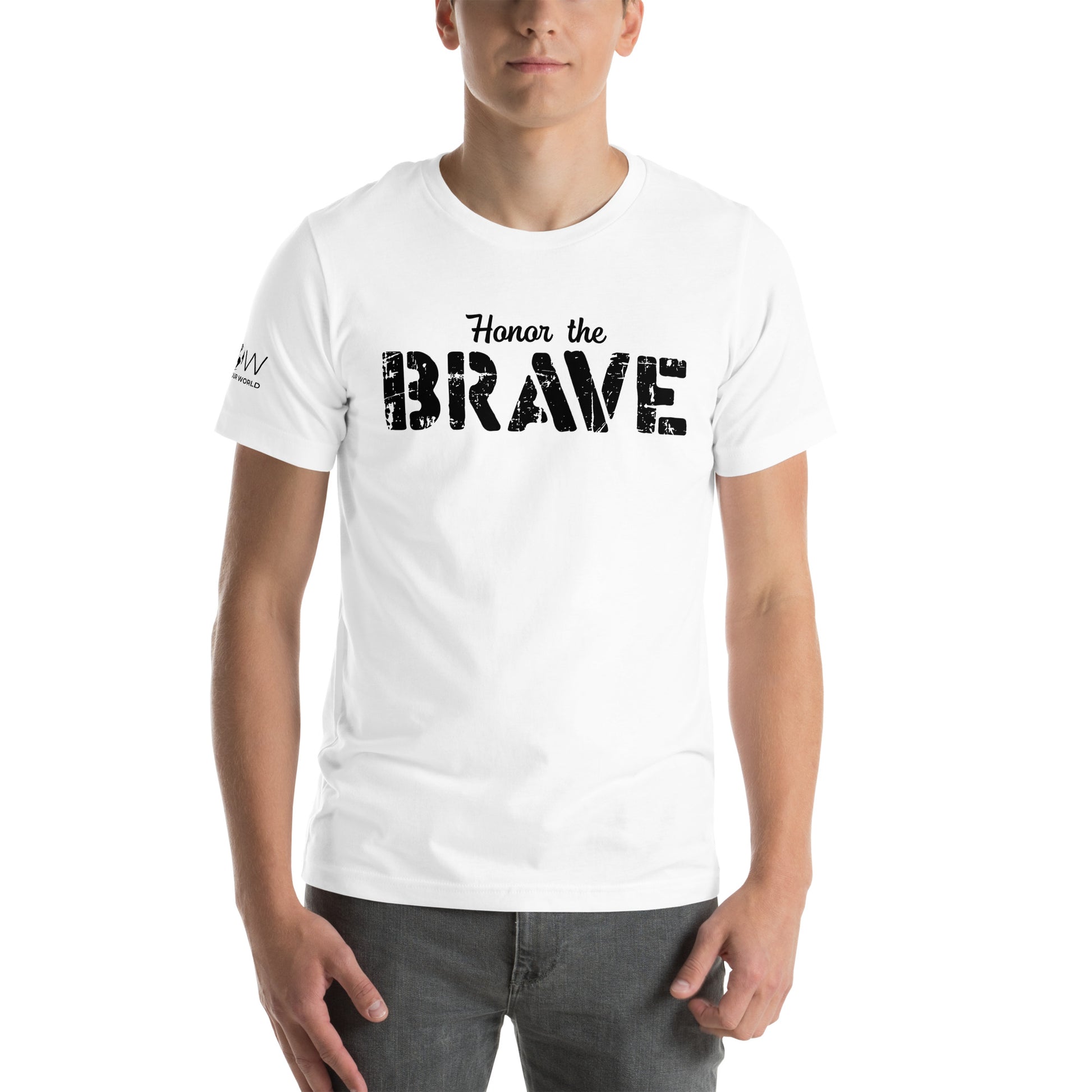 Honor the Brave III Men's Motivational White  T-Shirt