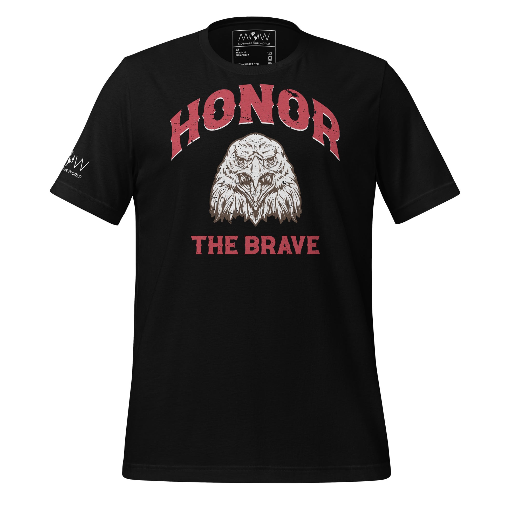 Honor the Brave II Men's Motivational Black T-Shirt