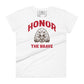Honor the Brave II Women’s Motivational White T-Shirt