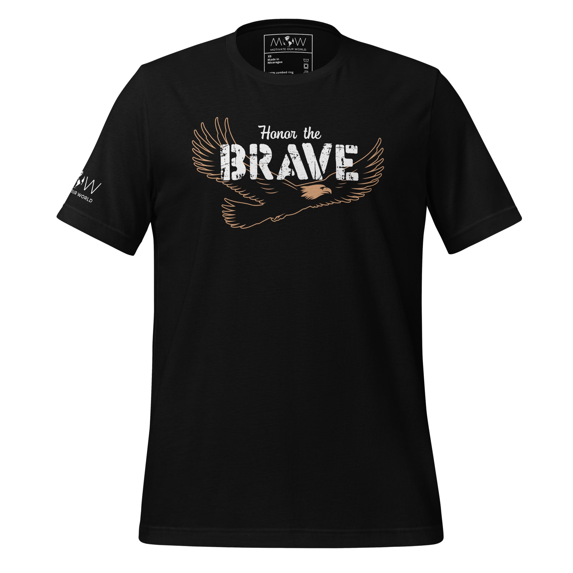 Honor the Brave Men's Motivational Black T-Shirt