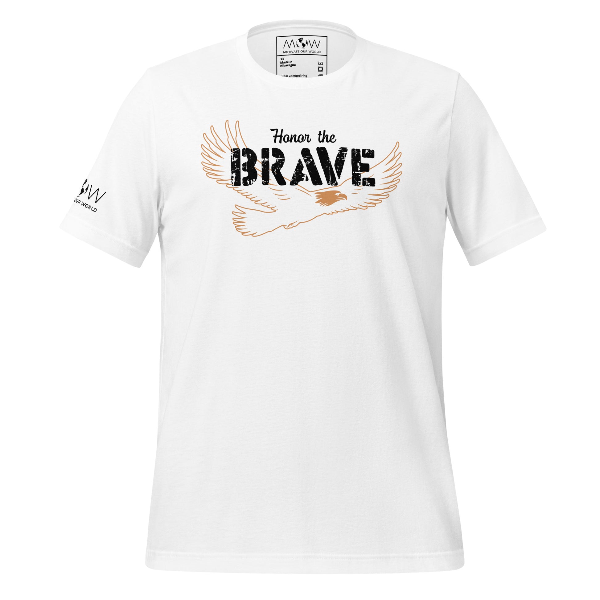 Honor the Brave Men's Motivational White  T-Shirt
