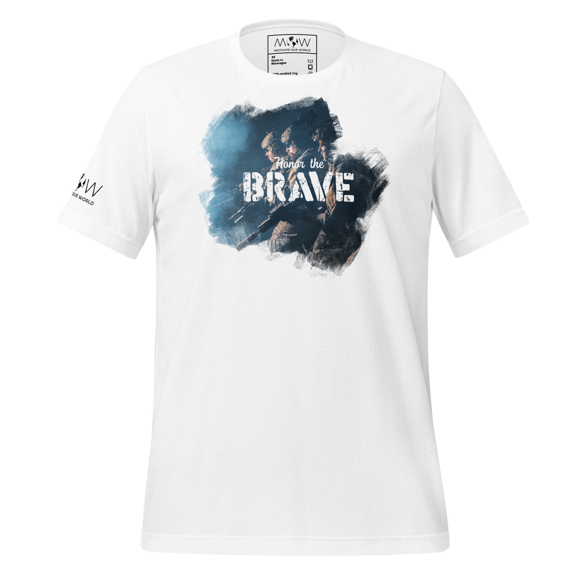 Honor the Brave V Men's Motivational White T-Shirt