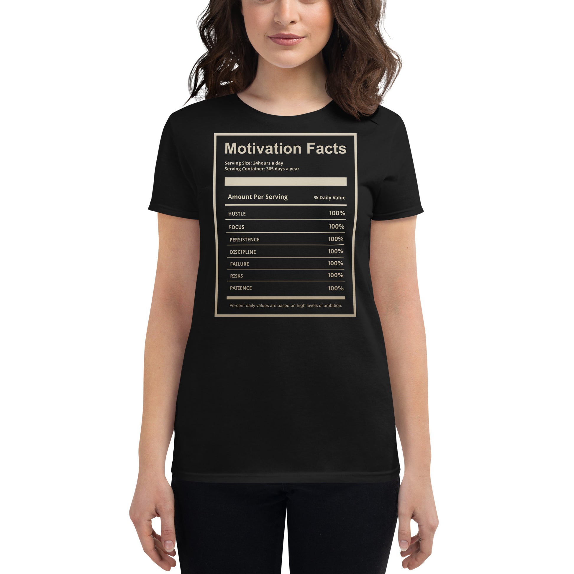 Hustle. Grind. Execute. Women’s Motivational Black T-Shirt