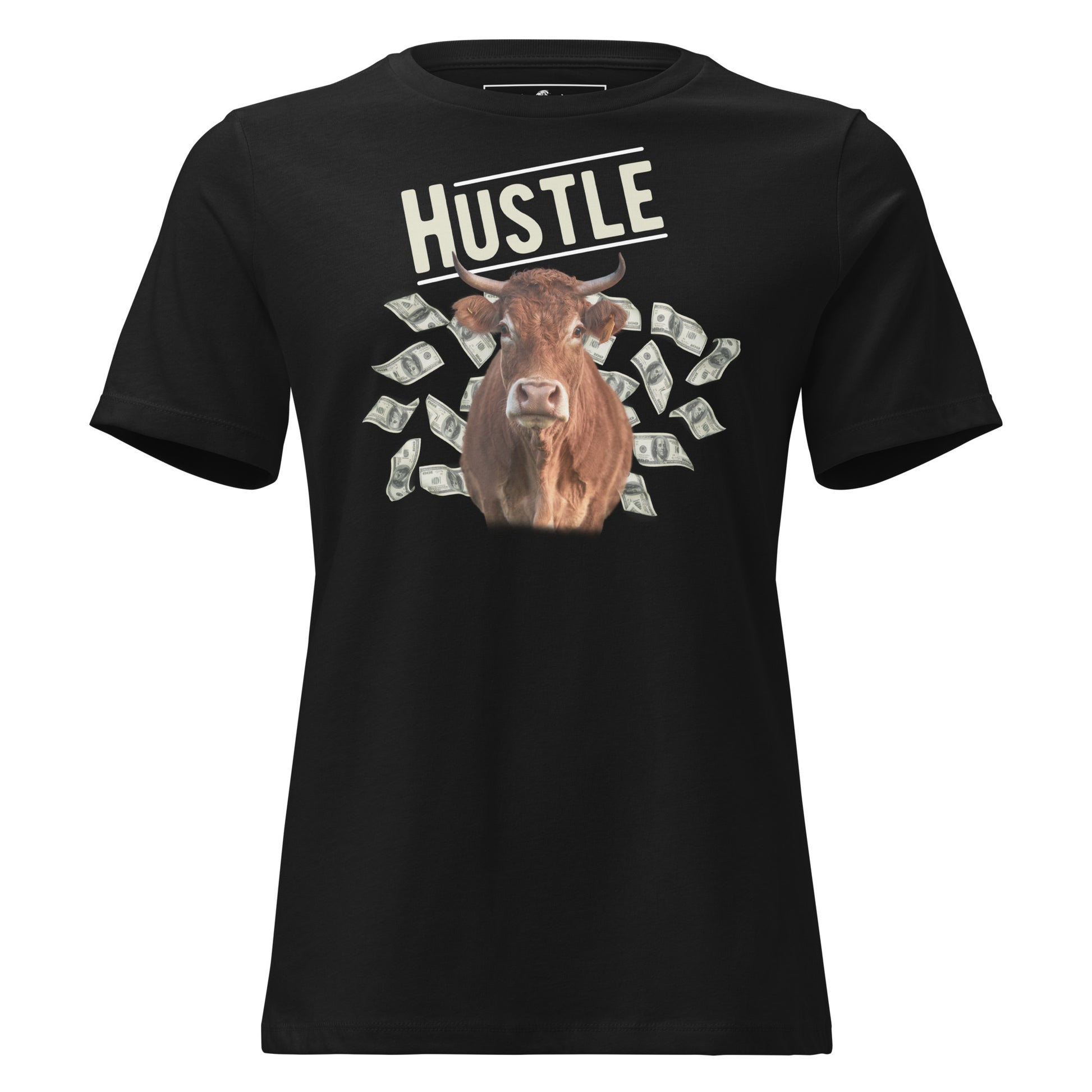 Hustle Bull Black Motivational Women’s T-Shirt