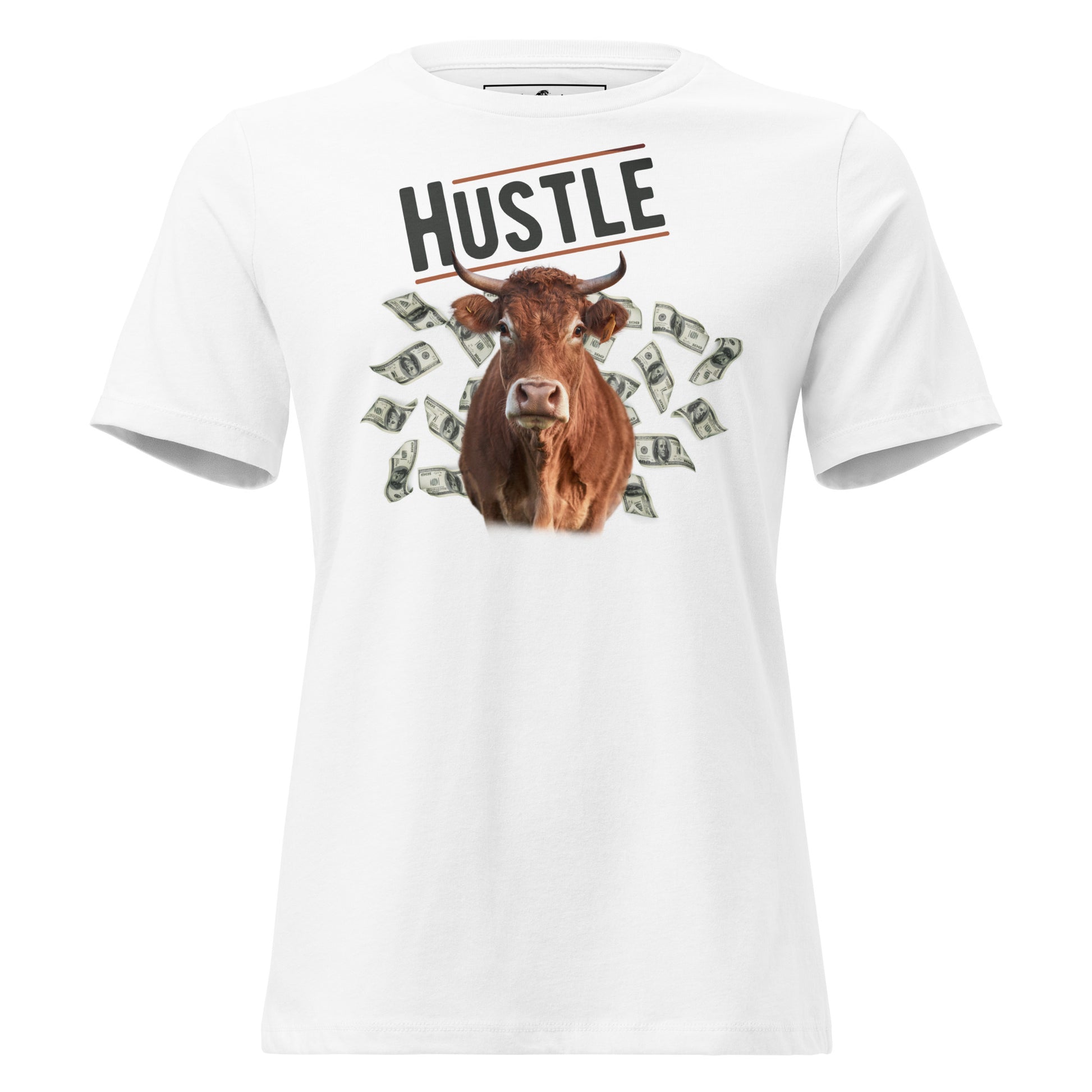 Hustle Bull White Motivational Women’s T-Shirt