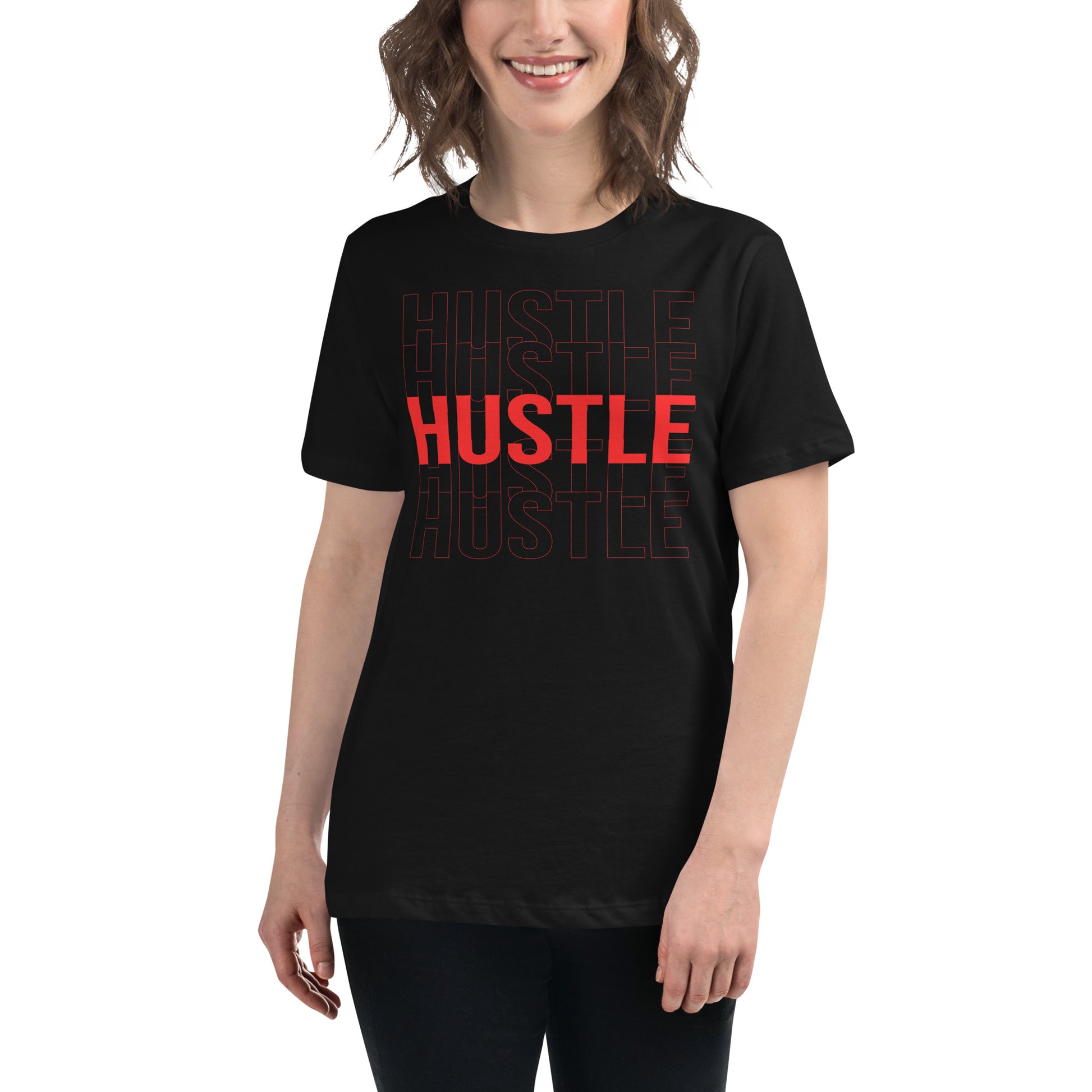 Hustle III Black Motivational Women’s T-Shirt Lifestyle