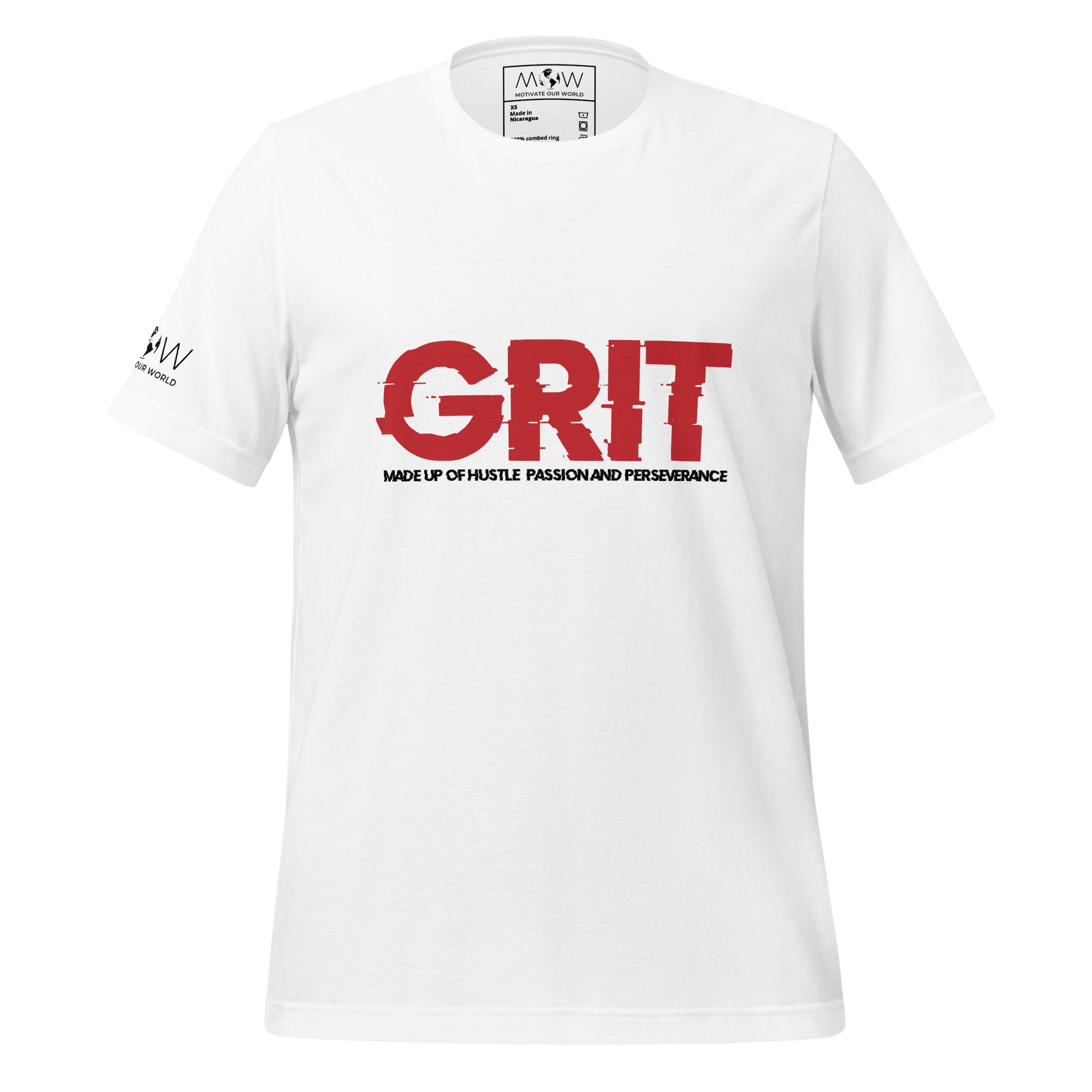 Hustle, Passion And Perseverance Men's Motivational White T-Shirt