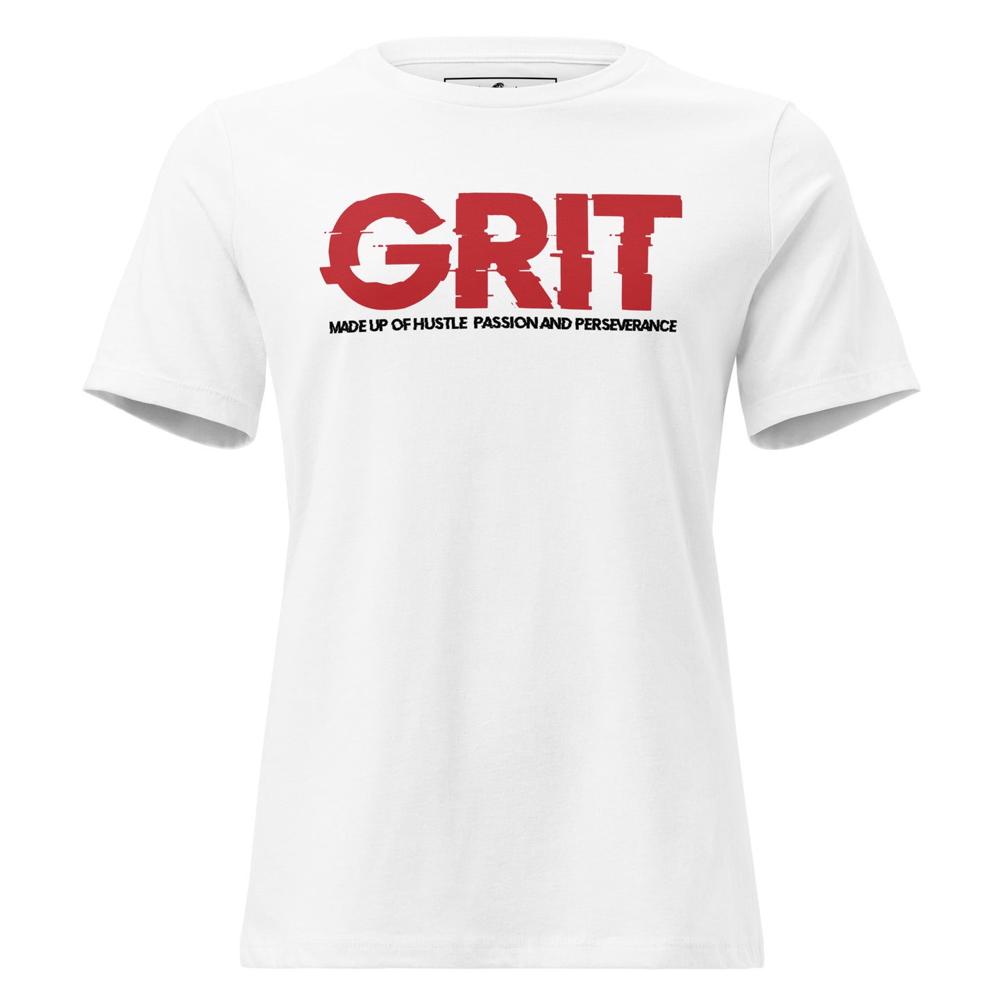 Hustle, Passion And Perseverance White Motivational Women’s T-Shirt