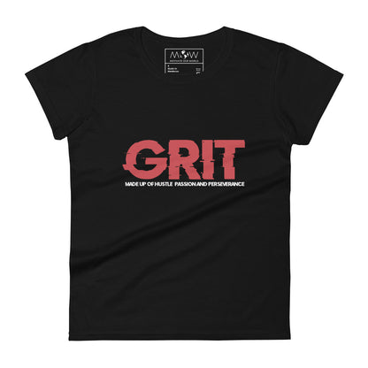 Hustle, Passion And Perseverance Women’s Motivational Black T-Shirt