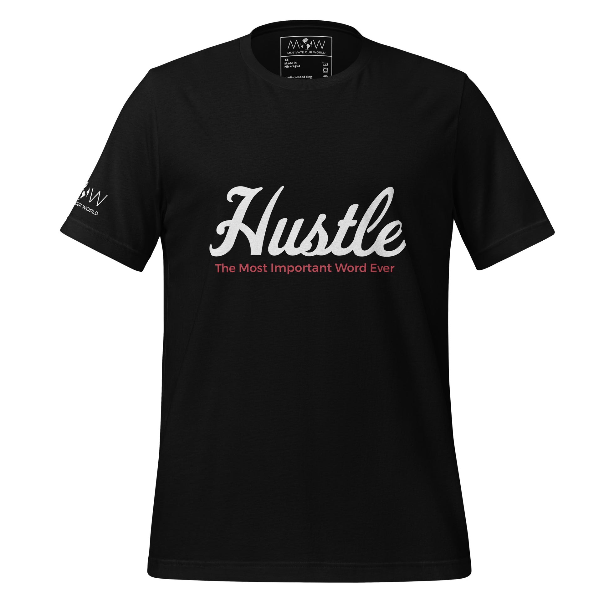 Hustle – The Most Important Word Ever Men's Motivational Black  T-Shirt