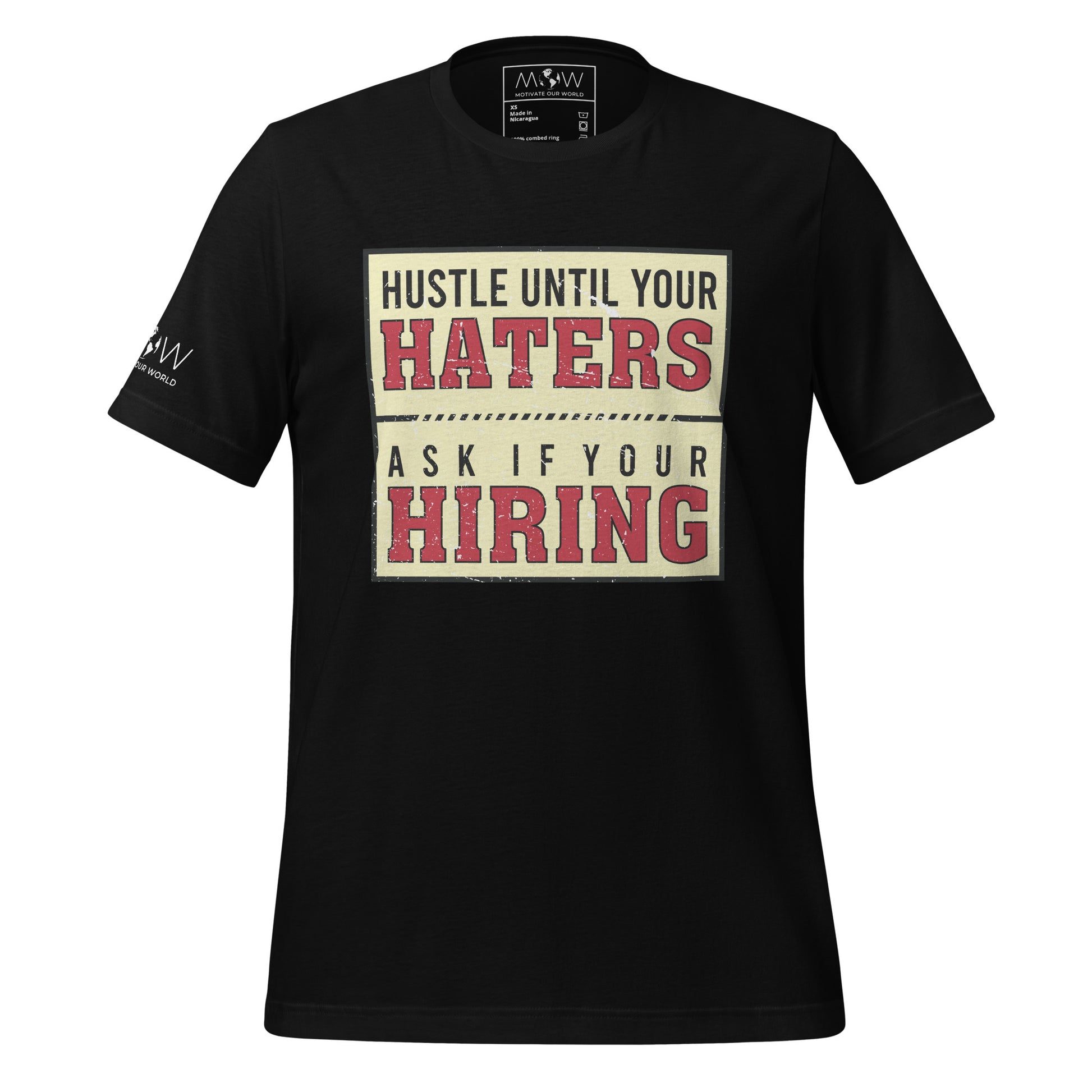 Hustle Until Your Haters Men's Motivational Black T-Shirt 