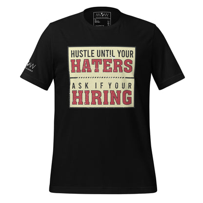 Hustle Until Your Haters Men's Motivational Black T-Shirt 