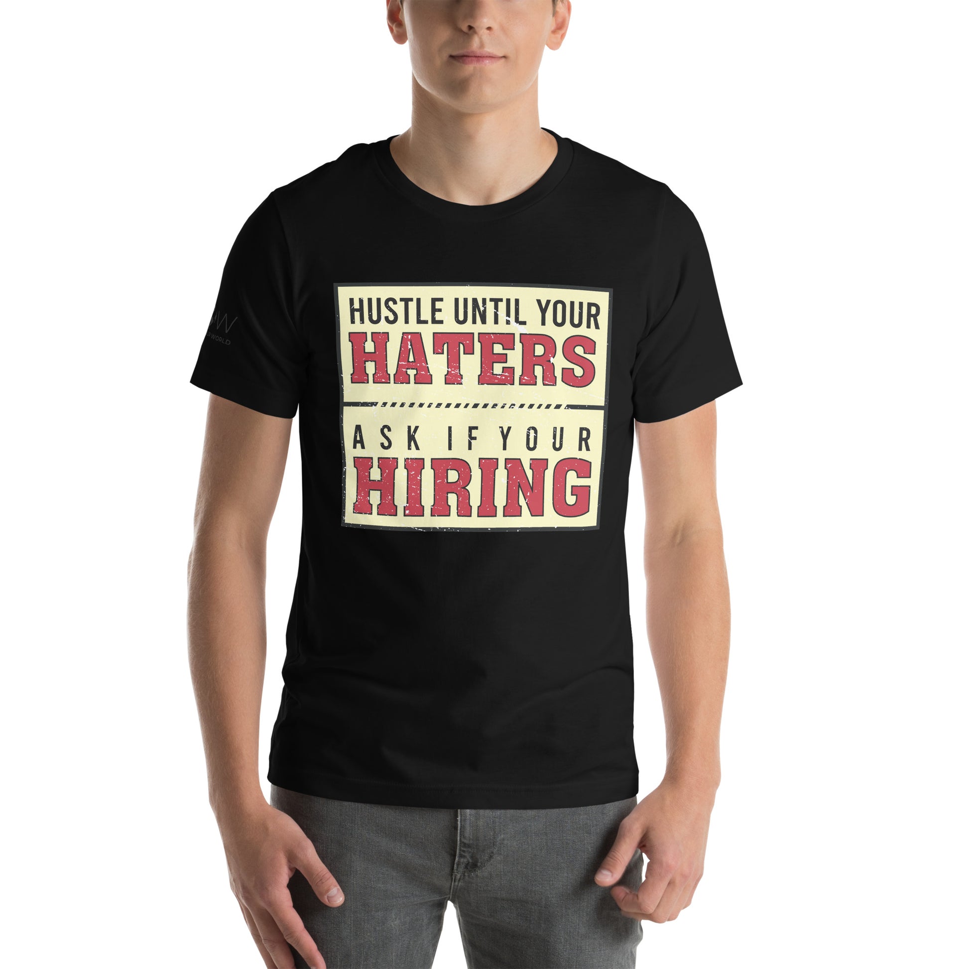 Hustle Until Your Haters Men's Motivational Black T-Shirt 