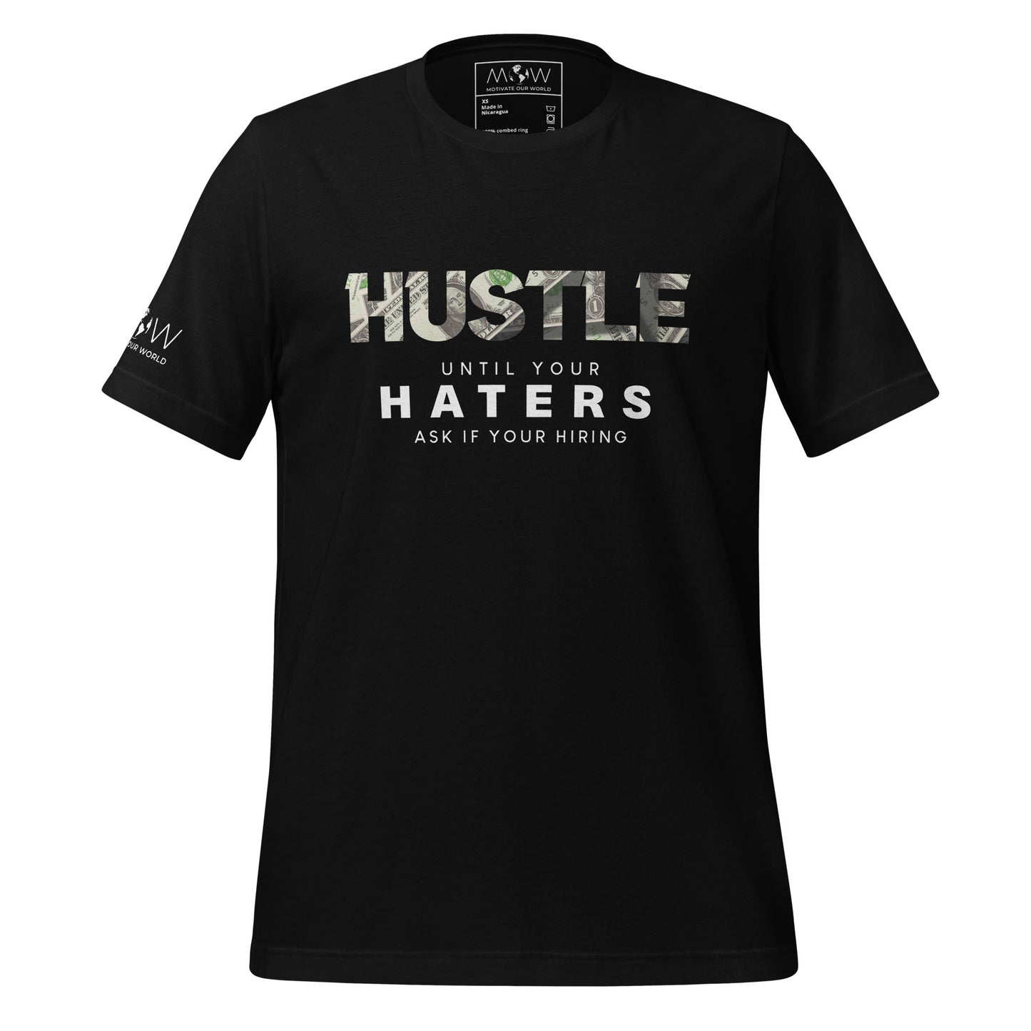 Hustle Until Your Haters Men's Motivational Black T-Shirt