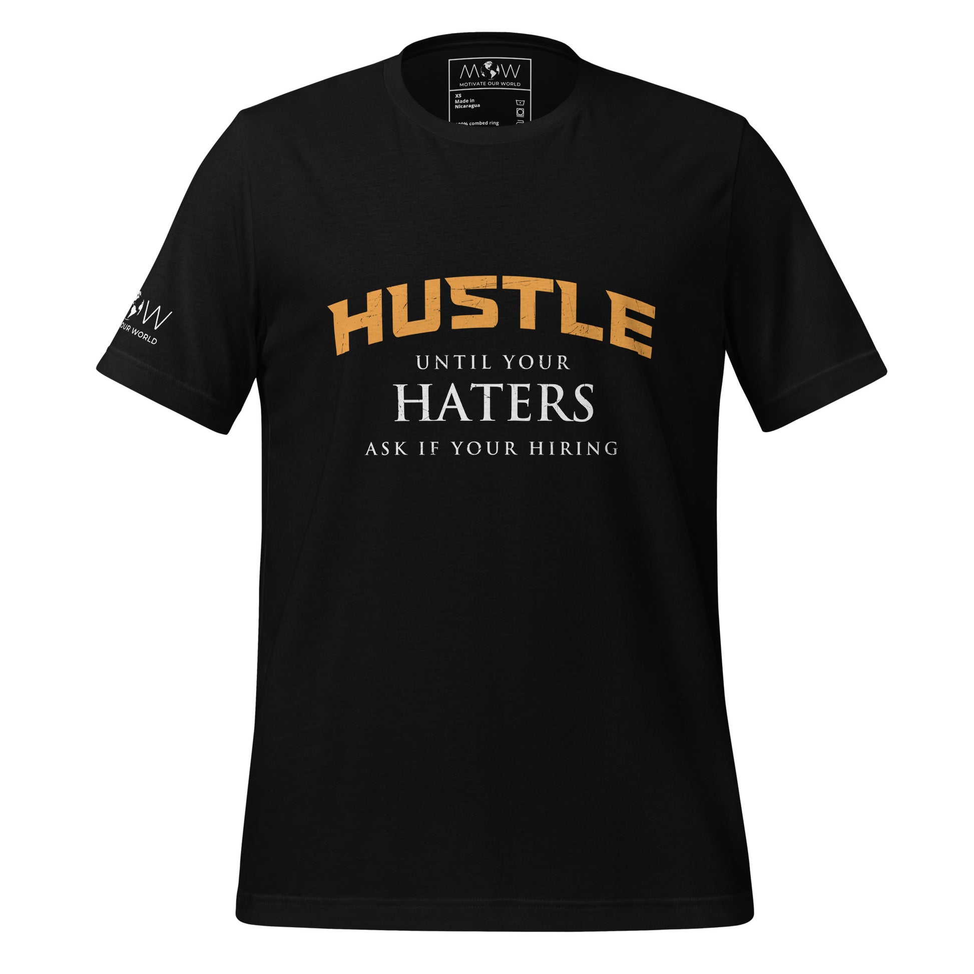 Hustle Until Your Haters Men's Motivational Black T-Shirt