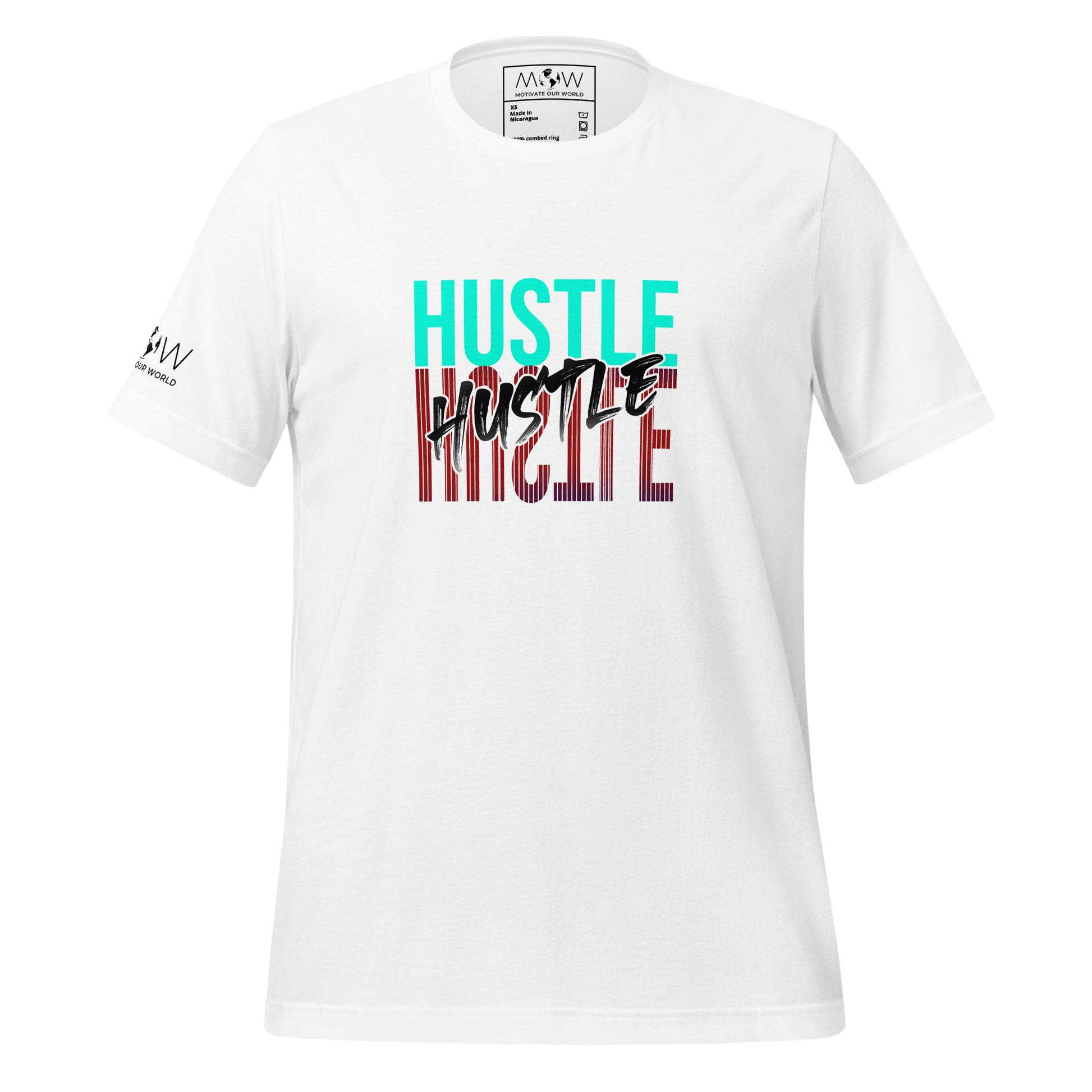 Hustle Vibe Men's Motivational White T-Shirt