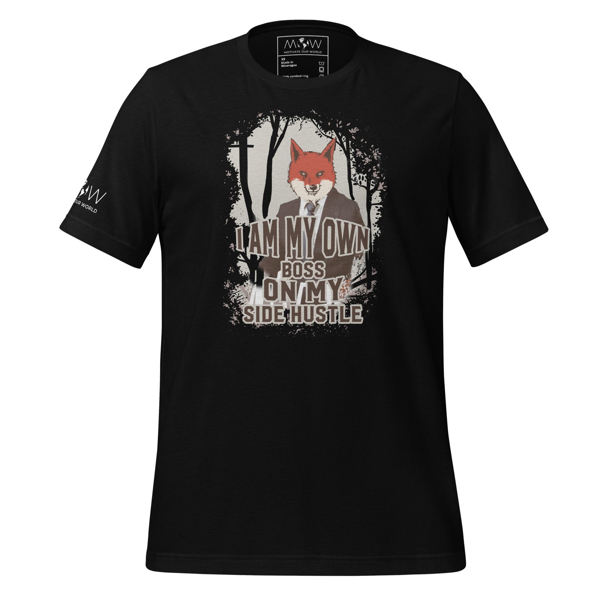 I AM MY OWN BOSS Men's Motivational Black T-Shirt