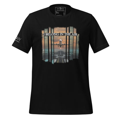 I Belong in the Air Men's Motivational Black T-Shirt