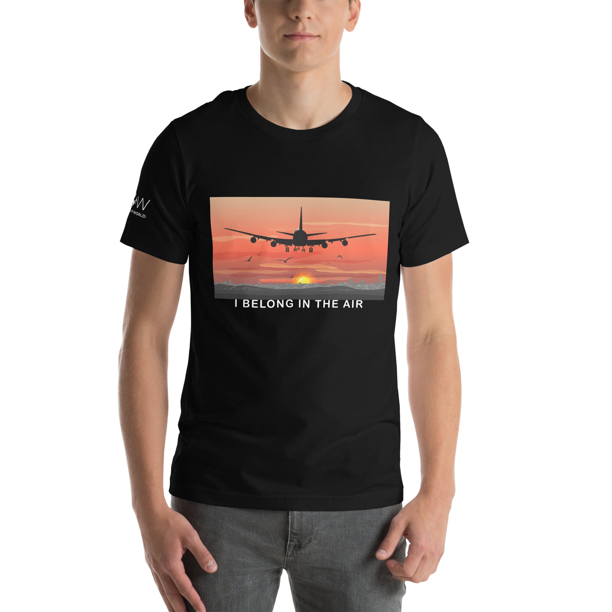I Belong in the Air Men's Motivational Black T-Shirt