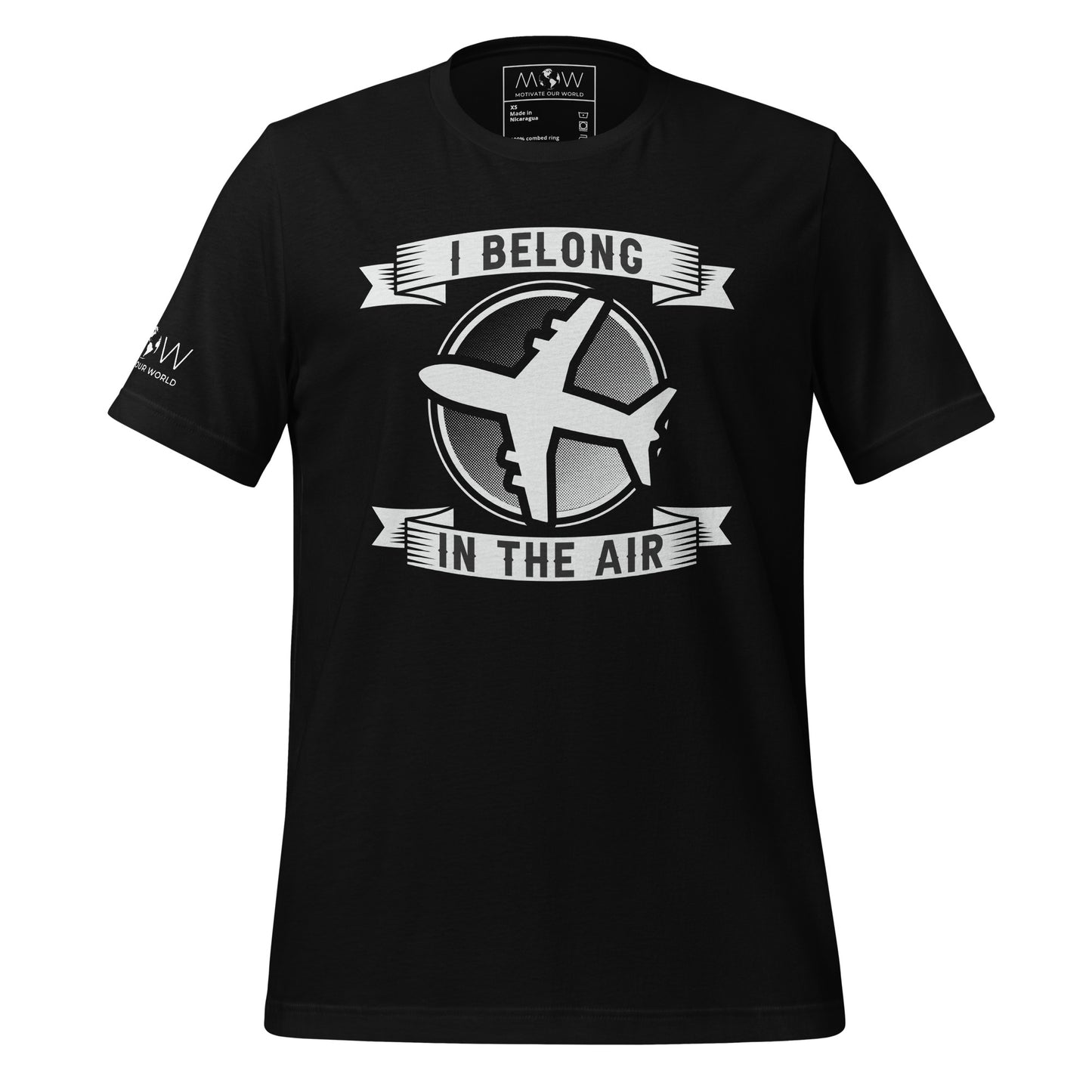 I Belong in the Air Men's Motivational Black T-Shirt
