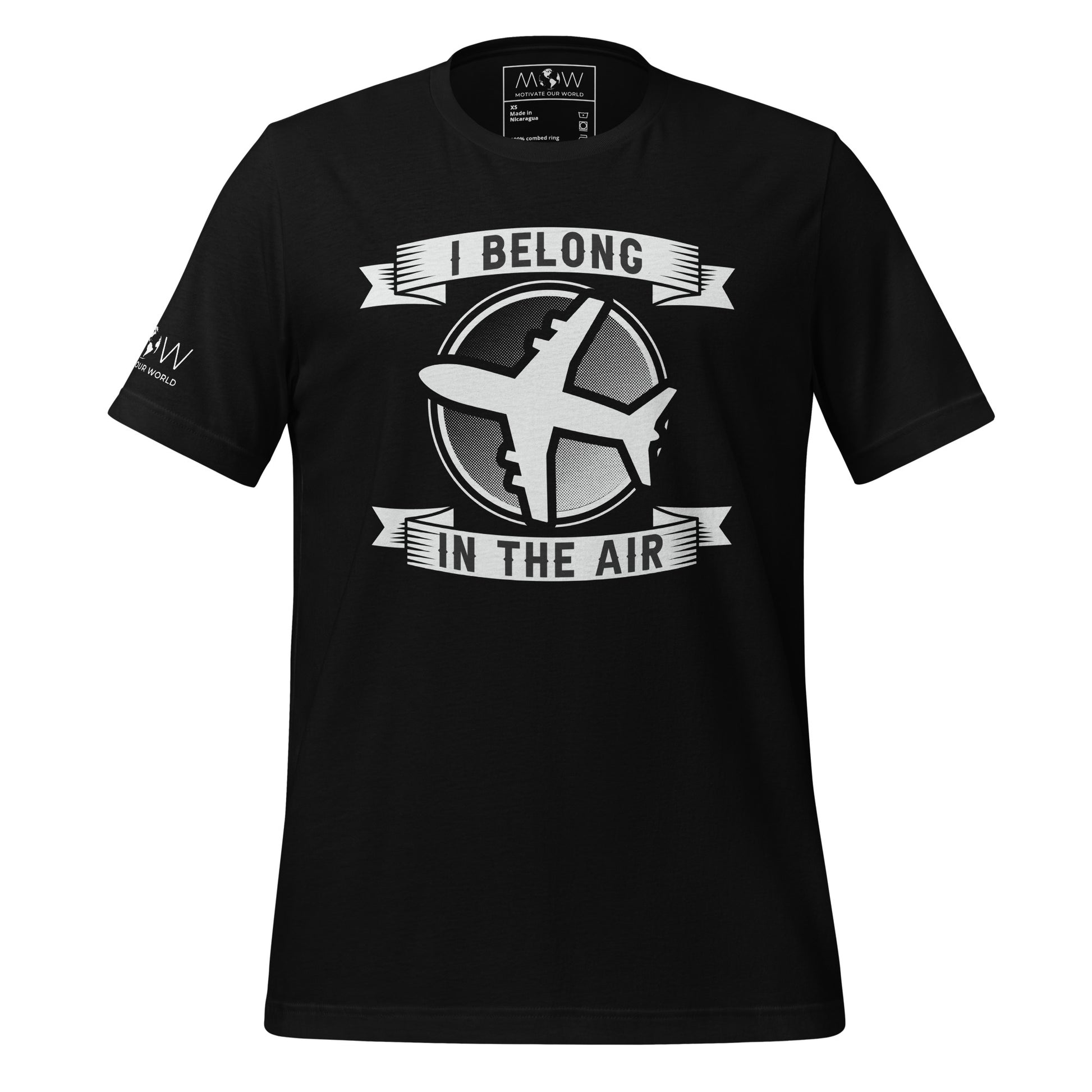 I Belong in the Air Men's Motivational Black T-Shirt
