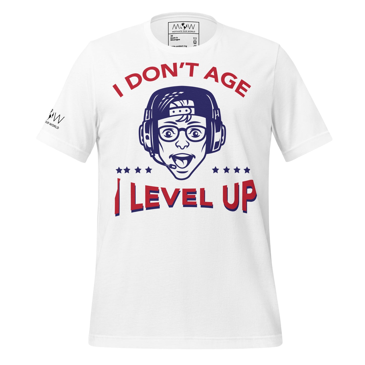 I Don’t Age, I Level Up - Ultimate Gamer White Motivational Men's T-Shirt