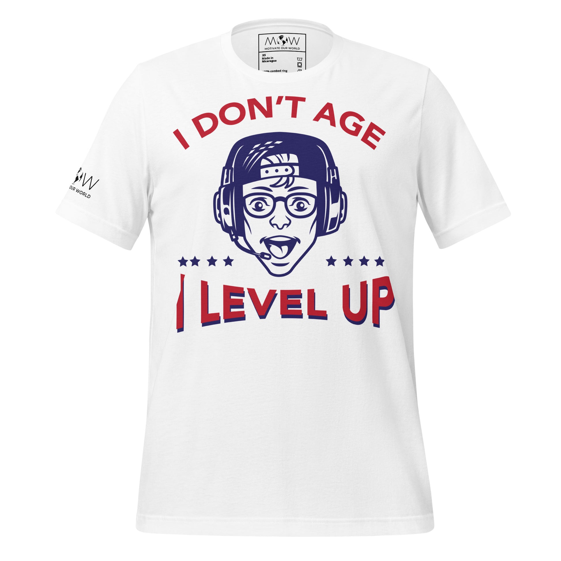 I Don’t Age, I Level Up - Ultimate Gamer White Motivational Men's T-Shirt