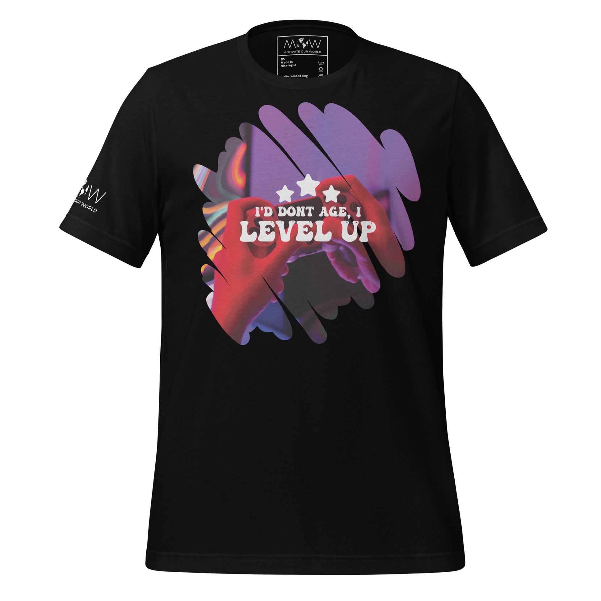 I Don't Age, I Level Up Age Is Just EXP Black Motivational Men's T-Shirt